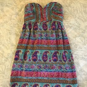 Anthropologie - Maple 100% silk strapless dress